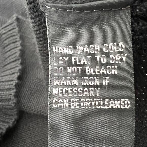 Vintage 90s Carole Little Sport Ski Sweater Women XL Black Wool Blend St Moritz - Picture 7 of 9